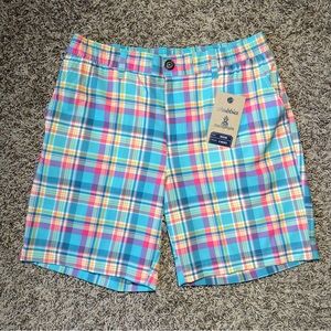 NEW CHUBBIES Plaid Shorts Men’s Size Medium “The M Is For Madrases 8" Inseam
